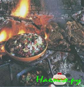 Мясо, запеченное на углях Мясо, запеченное на углях