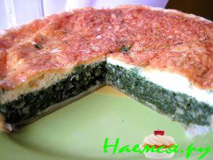Киш с рисом и шпинатом