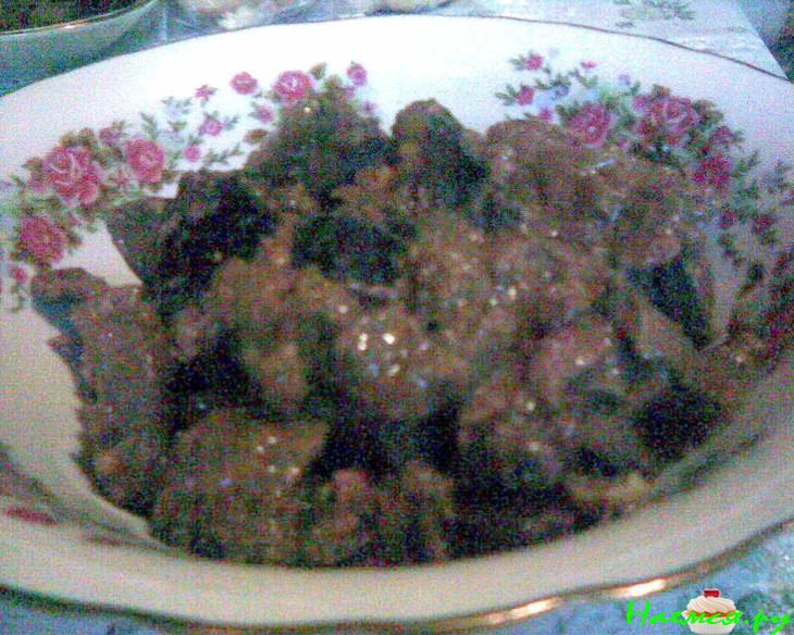 Нежная куриная печёнка с черносливом