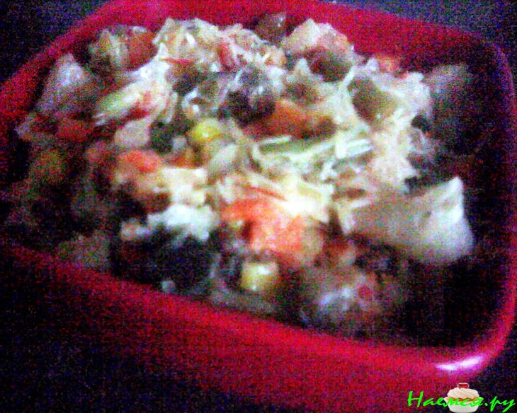 Капуста, тушеная с овощами