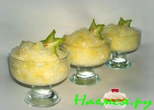 Гранита с шампанским и ананасом