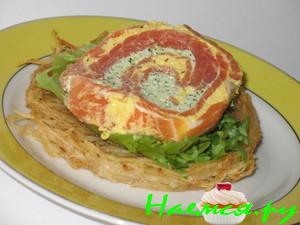 Рулет из лосося и сливочного сыра