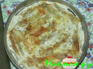 Каннеллони с беконом и грибами