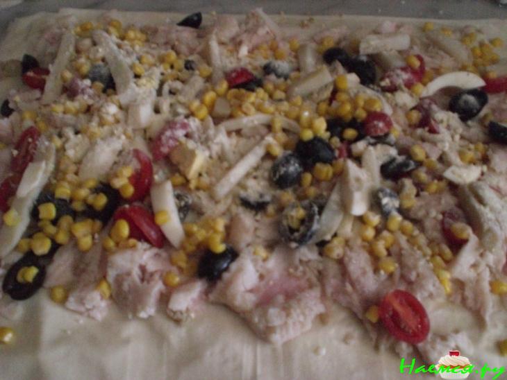 Многослойный рыбный рулет из теста "Фило"