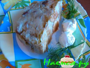 Картофельно-грибная бабка под корочкой из слоеного теста Картофельно-грибная бабка под корочкой из слоеного теста