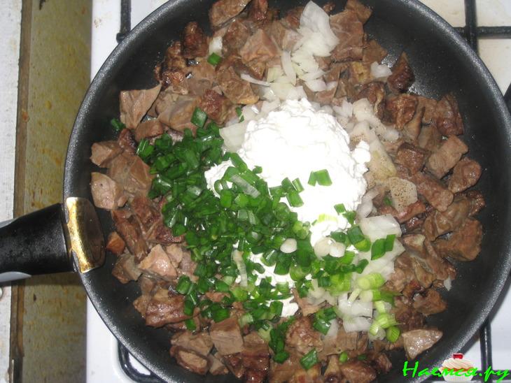 Легкое, тушенное с зернистым творогом