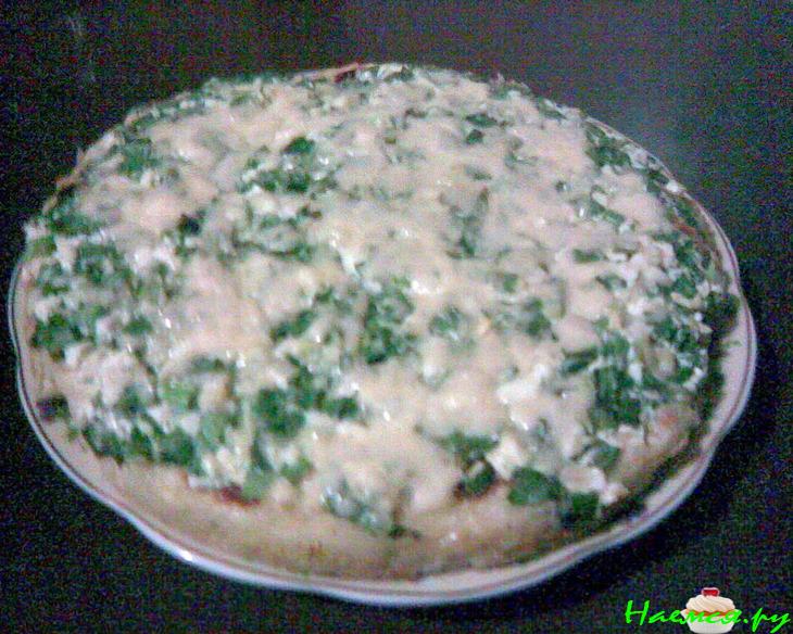Открытый картофельный пирог - запеканка с зеленью Открытый картофельный пирог - запеканка с зеленью