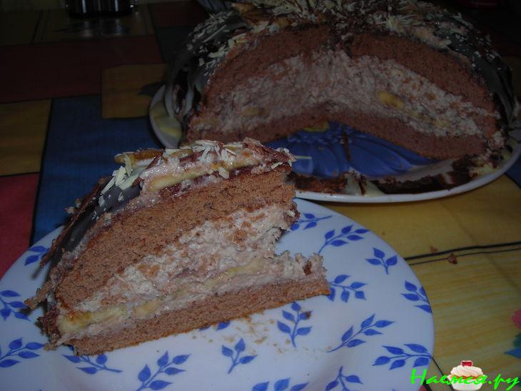 Торт 'Шоколадно-банановый купол' Торт 'Шоколадно-банановый купол'