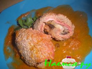 Рулетики из говядины с грибами (жаркое) Рулетики из говядины с грибами (жаркое)