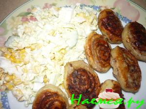 Улиточки творожные с фаршем