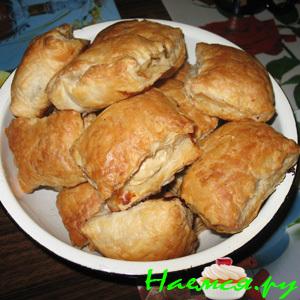 Бурекасы или слоённые пирожки с картошкой. Вариант 2: слоённые пирожки с мясом