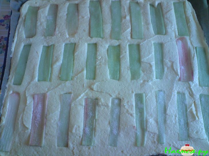 Творожный пирог "Неженка" (с ревенем)