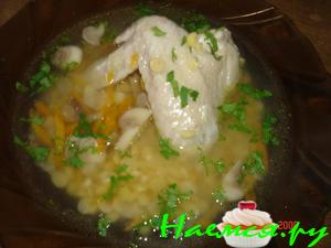 Гороховый суп с куриными крылышками