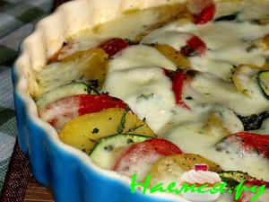 Картофельно-цуккини-томатная запеканка