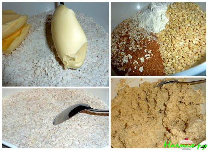 Пирог с овсяными хлопьями (творожно-миндальный) с мандаринками