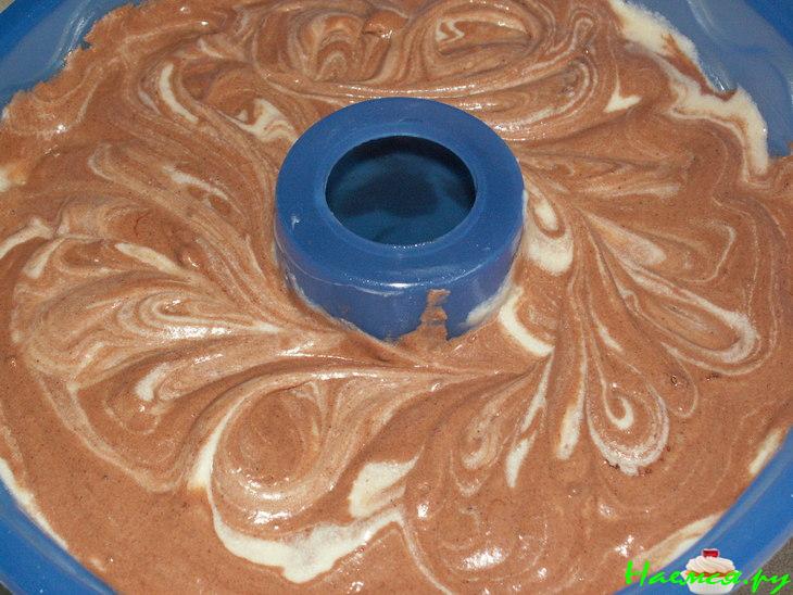 Кекс мраморный с какао и ванилью