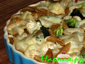 Запеканка из цветной капусты и брокколи