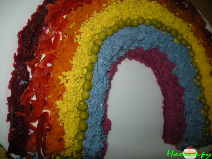 Салат слоеный «Радуга» Салат слоеный «Радуга»