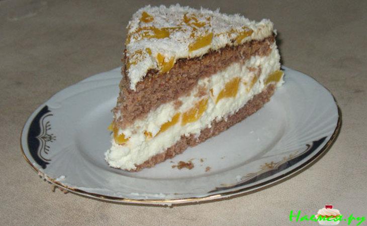 Торт 'Зимняя сказка' с персиками Торт 'Зимняя сказка' с персиками