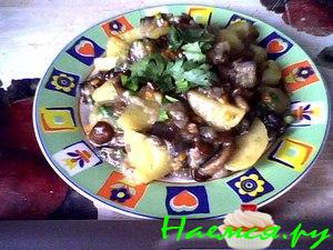 Рагу с грибами и баклажанами