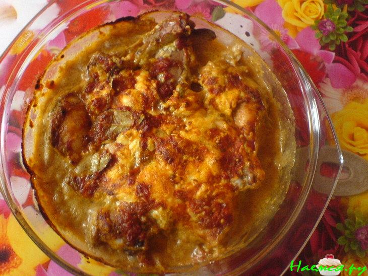 Куриный окорок чесночный