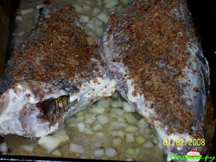 Окунь запеченный