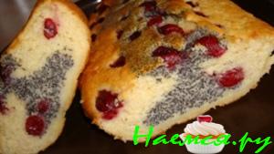 Кекс яблочно-вишневый