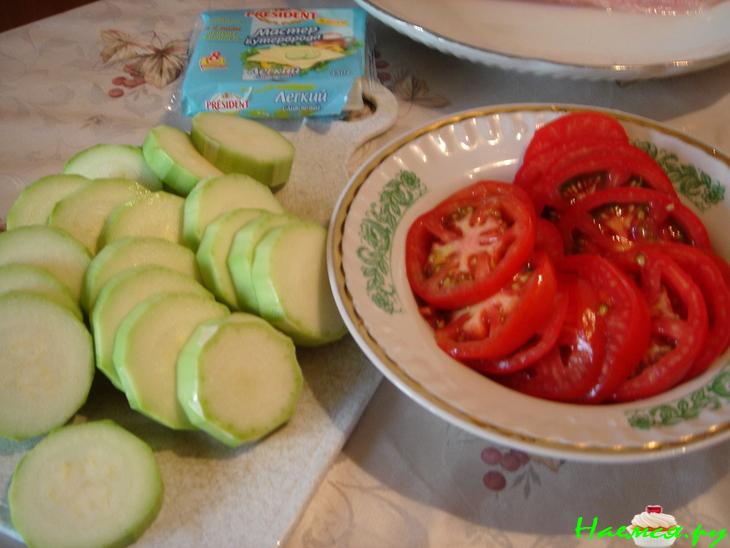 Рыба телапия с кабачками в микроволновке