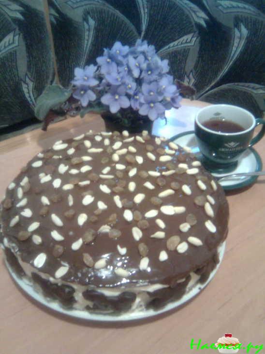 Торт "Сметанник" в шоколадной глазури