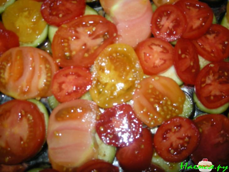 Мяско запеченное с баклажанами