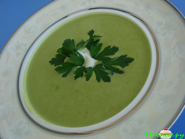 Суп-пюре из горошка и окорока