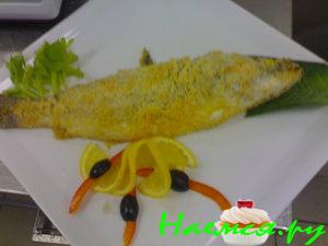 Филе сибасса в пармезановой корочке Филе сибасса в пармезановой корочке