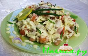 Cалат с фасолью и грецкими орехами