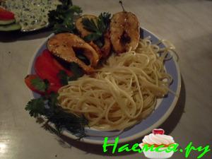 Лосось под соусом васаби