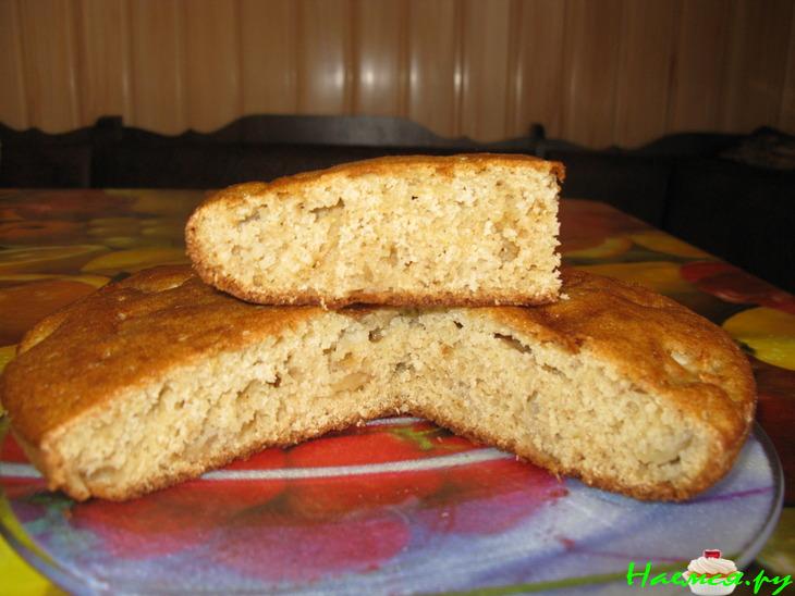 Манник с яблоком и корицей + шоколадная глазурь