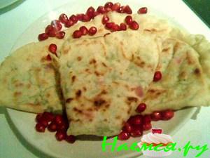 Кутабы с зеленью + гранаты