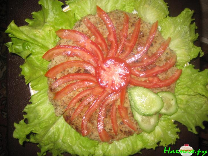 Закусочный торт с молоками красных рыб