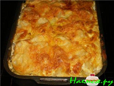 Запеканка картофельная с грибами и сыром