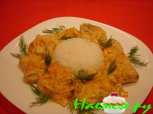 Куриная грудка в сметанно-абрикосовом соусе