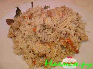 Рис с рыбой и грибами