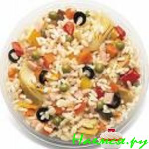 Салат из риса или макарон