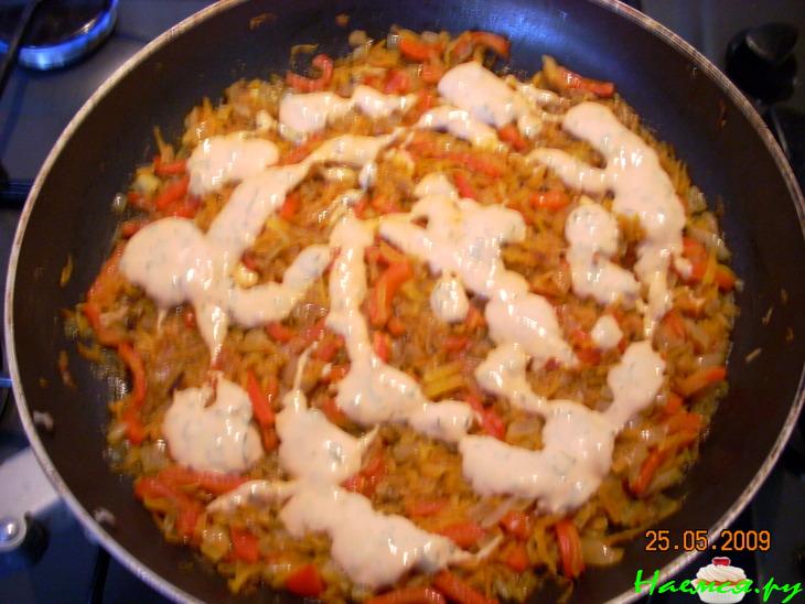 Семга на овощной подушке