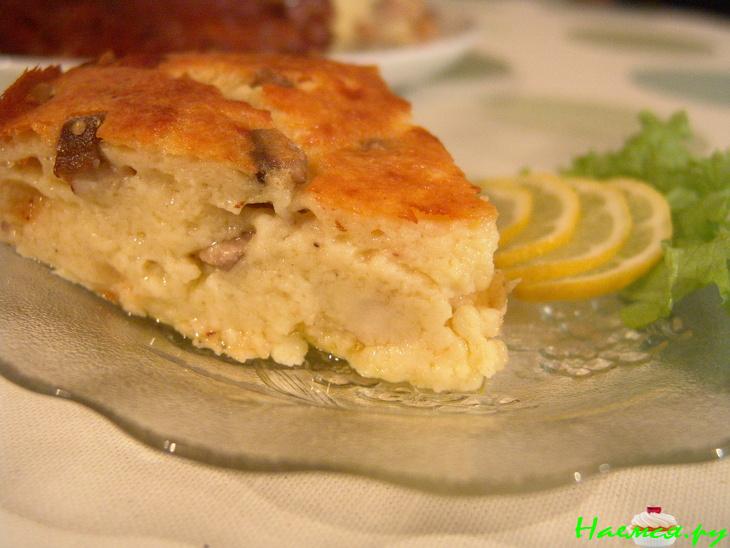 Чизкейк с беконом и грибами