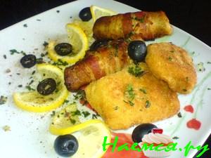 Пангасиус в "шубке" с соусом шафран (2 варианта)