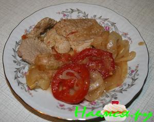 Свинина с яблоками в пиве