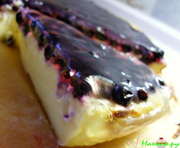 Творожный торт с черникой