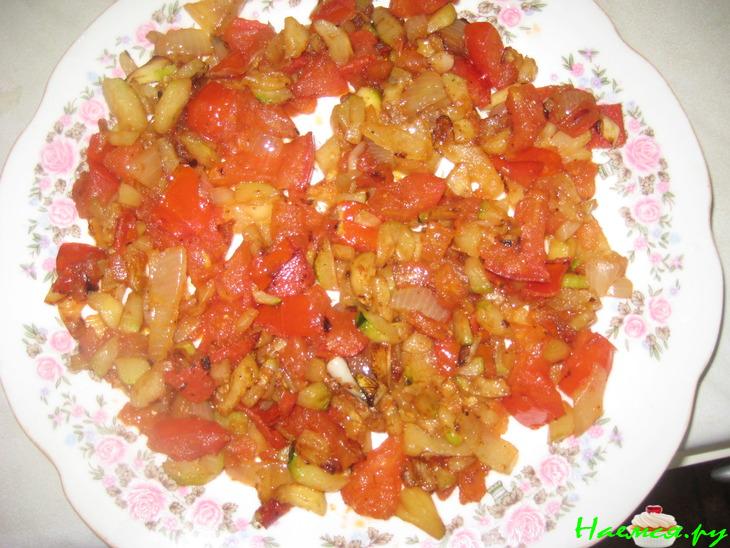 Жаркое из яиц на овощной подушке "Шесть бакинских коммерсантов"