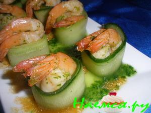 Креветки в двух соусах