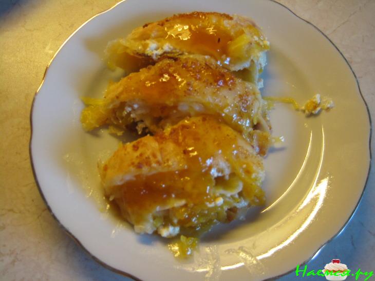 Штрудель с тыквой и творогом на скорую руку