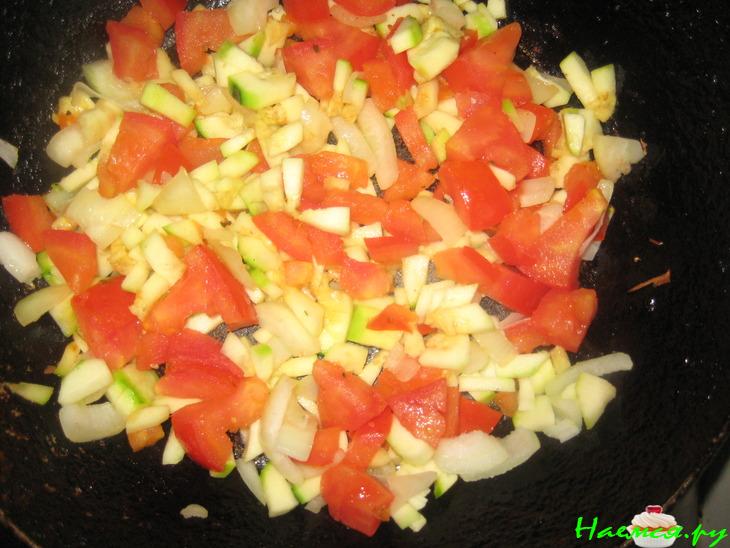 Жаркое из яиц на овощной подушке "Шесть бакинских коммерсантов"